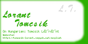 lorant tomcsik business card